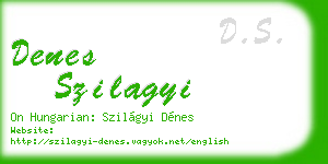 denes szilagyi business card