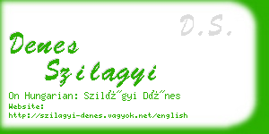 denes szilagyi business card